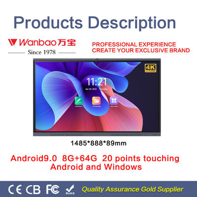 H11S multitouch screen Slim Interactief Vlak Comité 86 Duimoem 4K Digitale Whiteboard