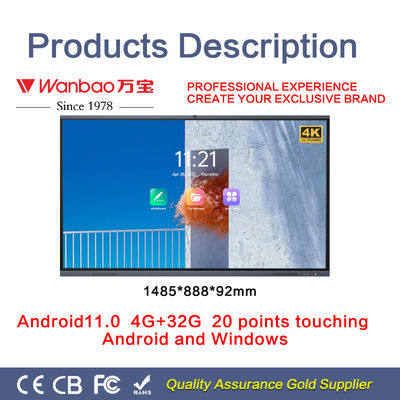 H10S 75 de“ Slimme Interactieve Vlakke Comité Monitor van het School4k Touche screen